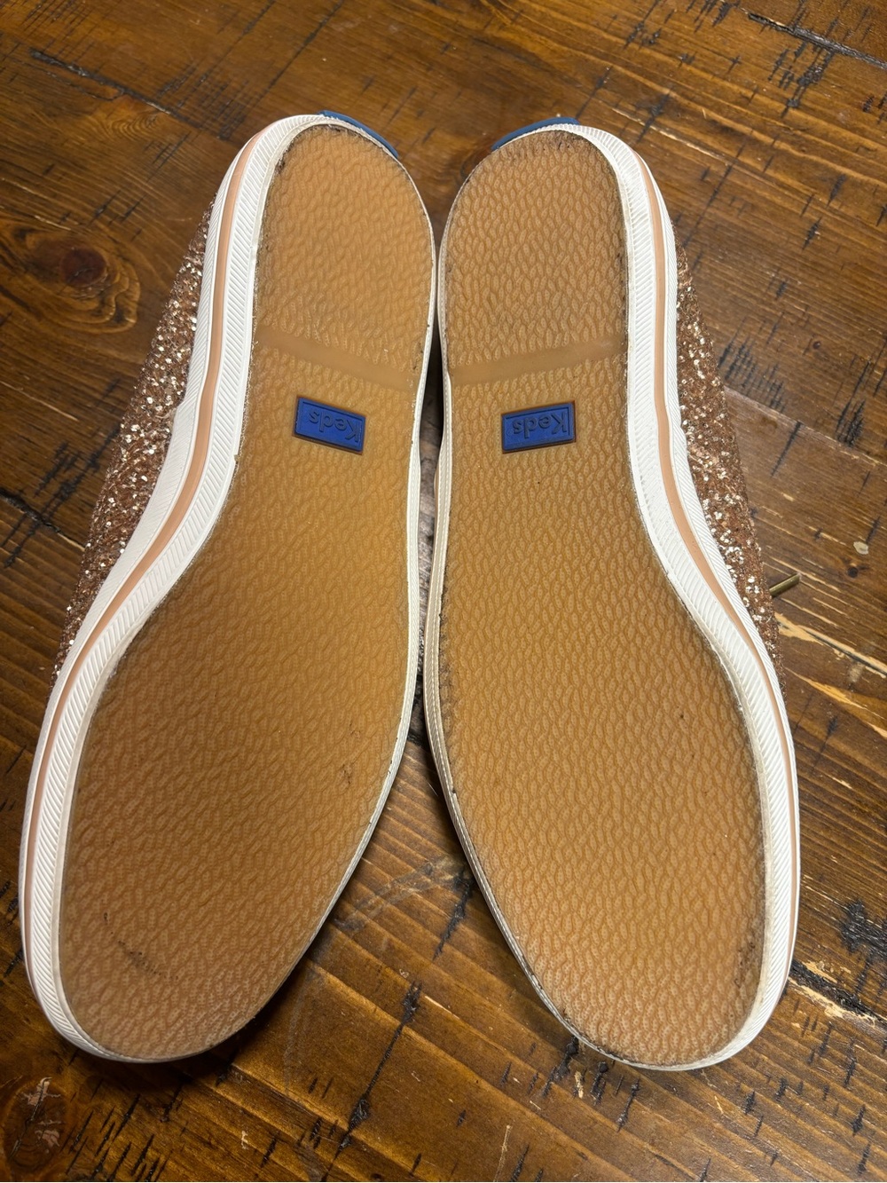 Keds Rose Gold Glitter Lace-Up Sneakers - Picture 3 of 5